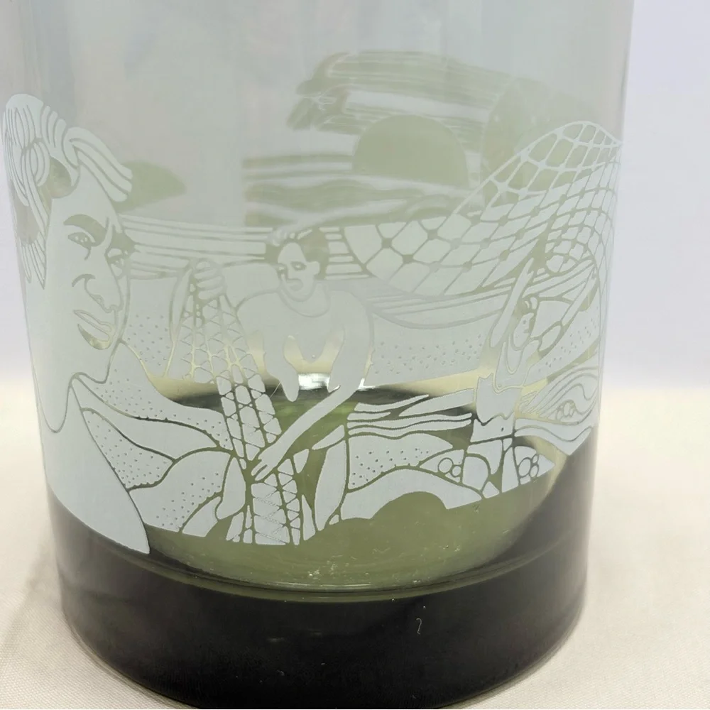 McDonald's Hawaiian Hawaii Black and Gray Glass Tumbler vintage collectible